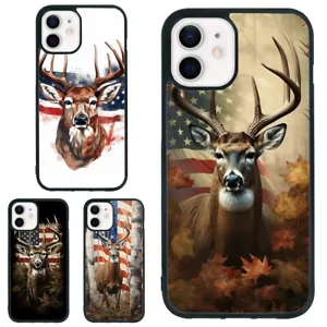 For Samsung Galaxy Apple iPhone TPU Cover american deer hunting design - Picture 1 of 25