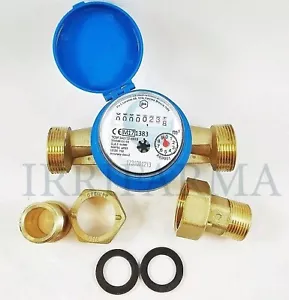 Contatore acqua 1/2 pollice fredda Quadrante Asciutto con raccordi no alga 3/4 1 - Foto 1 di 31