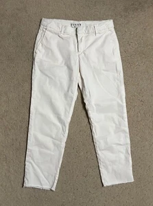 Pantalones Frank & Eileen WICKLOW para mujer, talla 2 (28W x 24L) blanco sarga corta al tobillo - Imagen 1 de 14