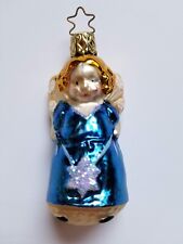 Inge Glas Blue Angel Christmas Ornament, EUC, OWC, Old World