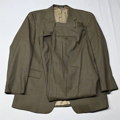 Austin Reed 44R 34x32 Brown Glenn Check 100% Wool USA Made Mens Suit - Image 1 of 4