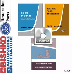 Ford Thunderbird 1961 1963 (con parte superior convertible manual) CD manual de tienda - Imagen 1 de 1