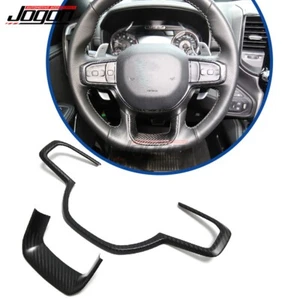 For Dodge RAM 1500 TRX OffRoad 18+ Real Carbon Steering Wheel Button Frame Decor - Imagen 1 de 8