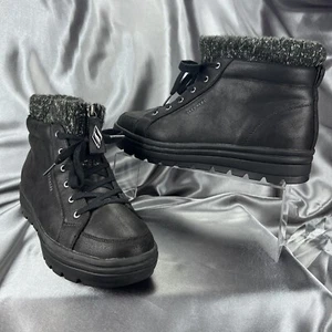 Skechers Women's 11 Boots Street Cleats Chill Days Chunky Black #167278 Winter - Picture 1 of 15