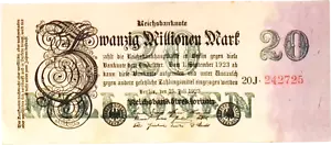 1923 Deutschland 20.000.000/20 Millionen Mark Banknote Weimarer Republik - Bild 1 von 1