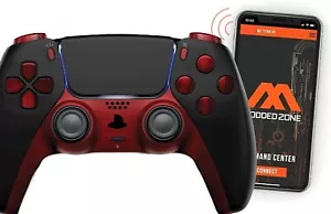 Black/Red Smart Rapid Fire Custom Modded Controller compatible with PS5 FPS - Picture 1 of 7