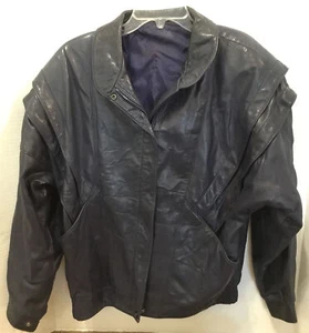 Boutique Of Leathers Womens Jacket Size 5/6 Dark Navy Blue Vintage Soft Supple - Picture 1 of 12