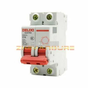 2PCS DELIXI Air Switch Circuit Breaker DZ47s C16 2P 16A - Picture 1 of 4