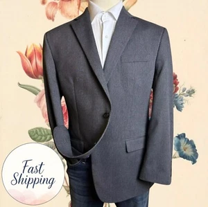 CHAPS Mens Blazer Sport Coat Two Button Single Vent Jacket 44R Gray Suits - Picture 1 of 14