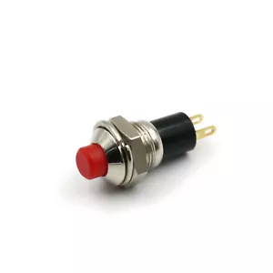 Mini interruttore pulsante rosso 10 mm rotondo 2 pin autobloccante ON-OFF 1 NO SPST - Foto 1 di 5