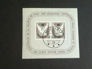Suiza 1945, Paloma de Basilea, Hoja Bloque Usada, Y BF12, M BL12 - Imagen 1 de 2