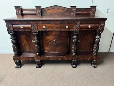 1830's Antique American Empire Mahogany Sideboard Buffet - Image 1 of 4