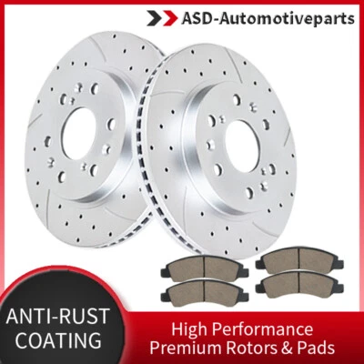 Front Drilled Brake Rotors Brakes Pads Fit Chevy SILVERADO 1500 GMC SIERRA 1500 - Image 1 of 4