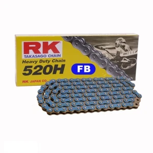 Motorcycle Chain Blue RK FB520H With 108 Rolls And Clip Open - Picture 1 of 1