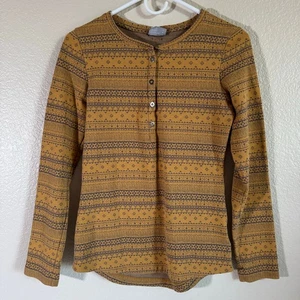Columbia Aspen Lodge Jacquard Henley Long Sleeve Outdoor Shirt Women Size M - Picture 1 of 6