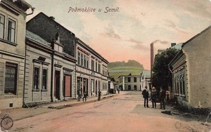 PODMOKLICE U SEMIL CZECH REPUBLIC c1908 FOLKS ON STREET POSTCARD 100525 U - Picture 1 of 2
