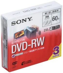 DVD-RW (8cm) 3-pack for SONY video camera 3DMW60A - Picture 1 of 2