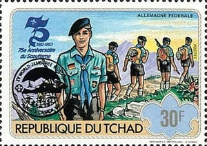 Chad 1982 Imperf. 75Th Anniversary Of Scouting / Surcharge Black Full Sheet N° 1 - Picture 1 of 19