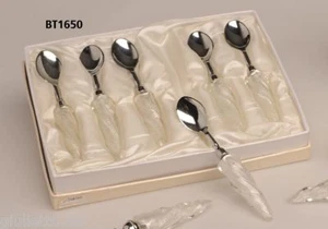 BOMBONIERA SET 6 CUCCHIAINI CAFFE' MANICO MURANO BT1650 - Picture 1 of 1