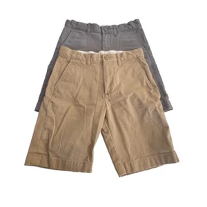 Crewcuts JCrew Shorts Bundle Set of 2 Tan Gray Khaki Boys Size 8 - Picture 1 of 13