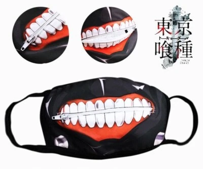 Tokyo Ghoul Kaneki Ken Cotton Mask w/Mouth Zipper for Halloween Anime Cosplay - Image 1 of 4