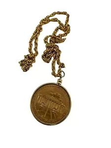 The Broadway Department Store Merit award Medallion 24” chain necklace GOLDTONE - Picture 1 of 7
