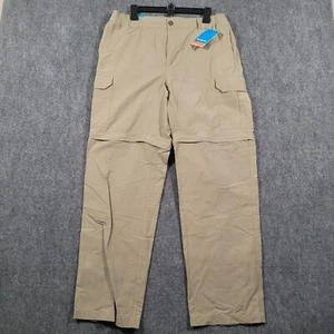 Columbia Beige Crested Butte Convertible Hiking Cargo Pants Medium 32L Wick NWT - Picture 1 of 12