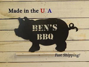 Customized BBQ Pig, Patio Decor, Metal Art, Pig Decor, Metal Grill Sign, S1034 - Picture 1 of 6