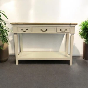 Wooden Console Table with Two Spacious Drawers Elegant 112cm Bedroom Office - Picture 1 of 7