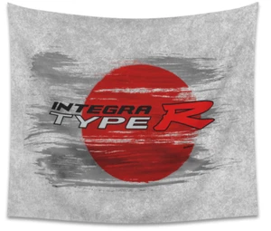 DigiRods Integra Type R Cartoon Car Red Sun Garage Home Wall Hanging Tapestry - Picture 1 of 3