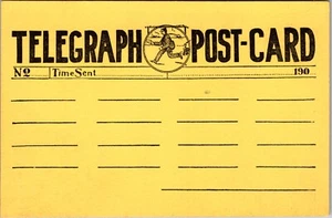 Postcard Blank Telegraph Post Card Yellow - Picture 1 of 2