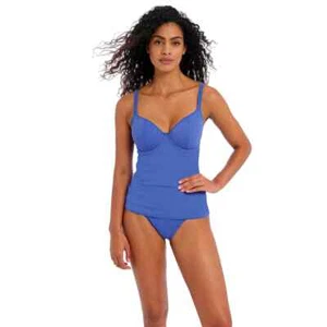 NUEVO Freya Jewel Cove Plunge Tankini Top SOLO 34DD - Azul Liso - Imagen 1 de 3