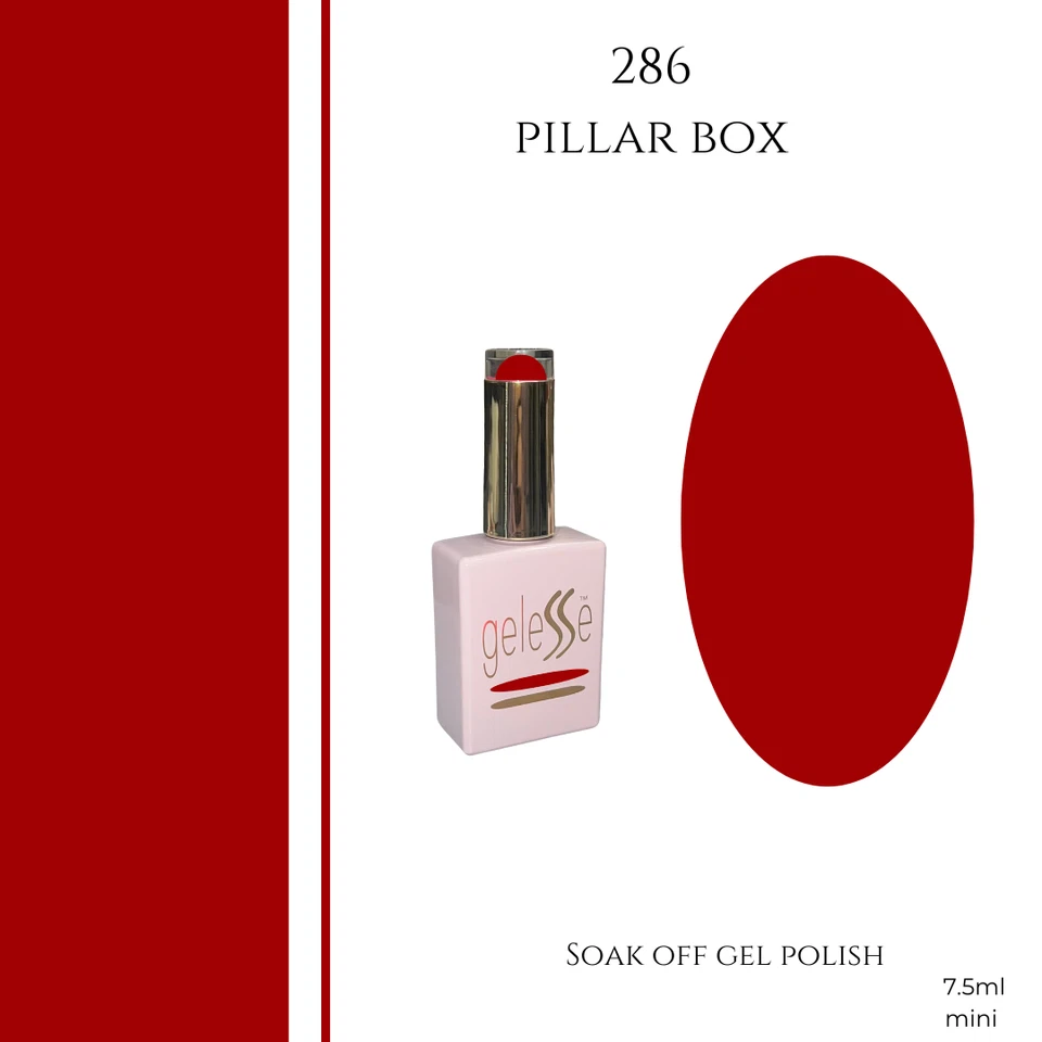 PILLAR BOX geleSSe gel nail polish bright red nails soak off FREE post