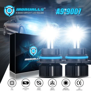6sides 9007 HB5 LED Headlights High Low Dual Beam Bulbs Kit 2800W 420000LM 6000K - Picture 1 of 12