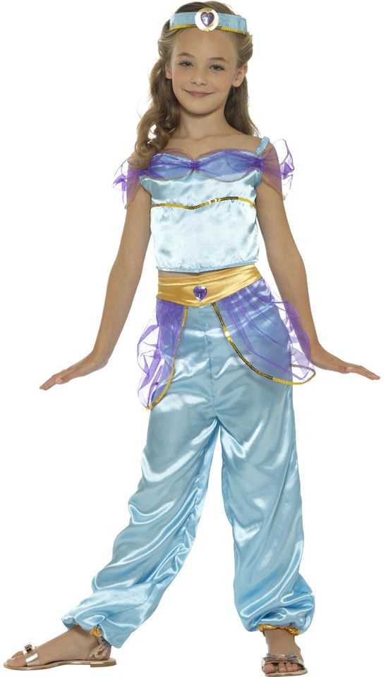 Niñas Niños Princesa Árabe Vestido Elegante Bollywood Aladdin Genio Disfraz 4-12 Foto 1 de 1