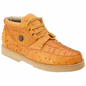 Men's Leather Shoes Print Ostrich/ Caiman, Zapato imitacion avestruz western - Picture 1 of 2