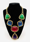 Large KJL for Avon Multi Colored Poured Resin Necklace Signed Vintage Jewelry