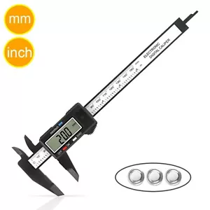 Digital Caliper 0-6" Inch/MM LCD Measuring Tool Plastic Vernier Auto-Off DIY - Picture 1 of 8