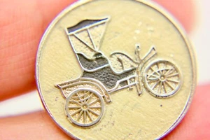 Vintage Antik Ford Auto Runde Manschettenknöpfe Emaille  - Bild 1 von 7