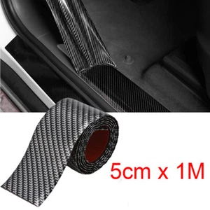Car Door Edge Guards Door Sill Protector Carbon Fiber Black Vinyl Film 5CM*1M  - Picture 1 of 9