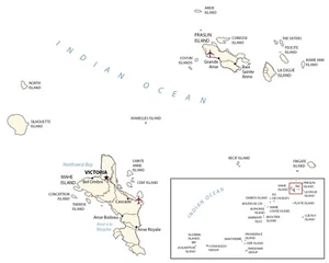 Mappa stradale della città delle Seychelles POSTER LUCIDO IMMAGINE FOTO STAMPA BANNER 13811 - Foto 1 di 1
