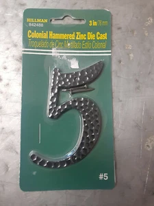 Colonial Martillado Zinc Fundido a Mordeado 3"" NÚMERO DE CASA ""5"" Buzón Dirección Postal - Imagen 1 de 2