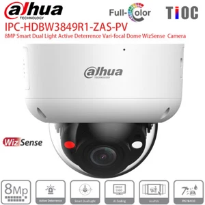 Dahua 8MP Zoom Dome IP Camera 5X Sound Light Alarm IPC-HDBW3849R1-ZAS-PV - Picture 1 of 5
