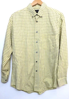 Croft & Barrow 衬衫男式黄色多色格子纽扣长袖商务款 — 第 1/4 张图片