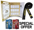 Martial Arts Black Belt Embroidered Custom Belt Taekwondo WTF Certificate + Case