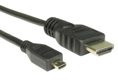 HDMI to Micro HDMI High Speed Cable Gold Plated Ethernet Channel 1m 2m 3m 5m - Image 1 of 4