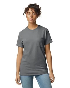 GD201 Gildan 2300 Adult Short Sleeve Ultra Cotton Crew Neck With Pocket T-Shirt - Picture 1 of 16