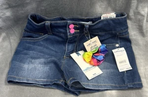 NWT Wallflower Girl Blue Button Front Denim Skirt Girls Sz 12 Stretch Pockets - Picture 1 of 3