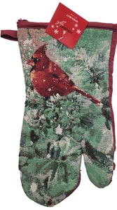 Stoff Gobelin Ofenhandschuh (7"x11") WEIHNACHTEN ROT KARDINAL VOGEL, HC - Bild 1 von 9