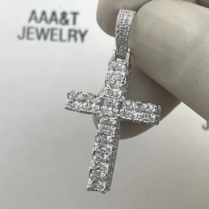 Colgante Cruz Circonita Cúbica Plata de Ley 925 Sólida - Imagen 1 de 4